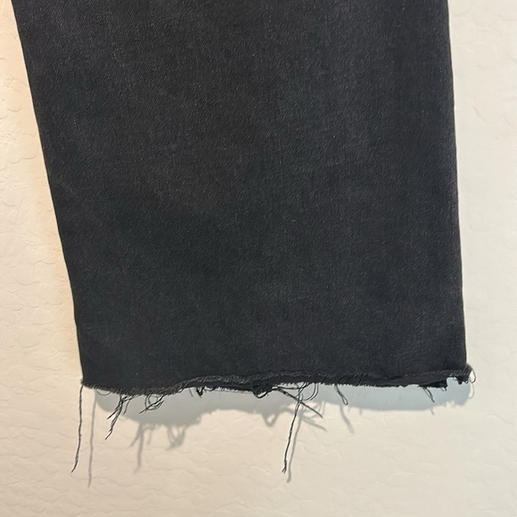 Free People Neon Blonde Black Siren Mum Fit Wide Leg Jeans Size 26 - Picture 6 of 9